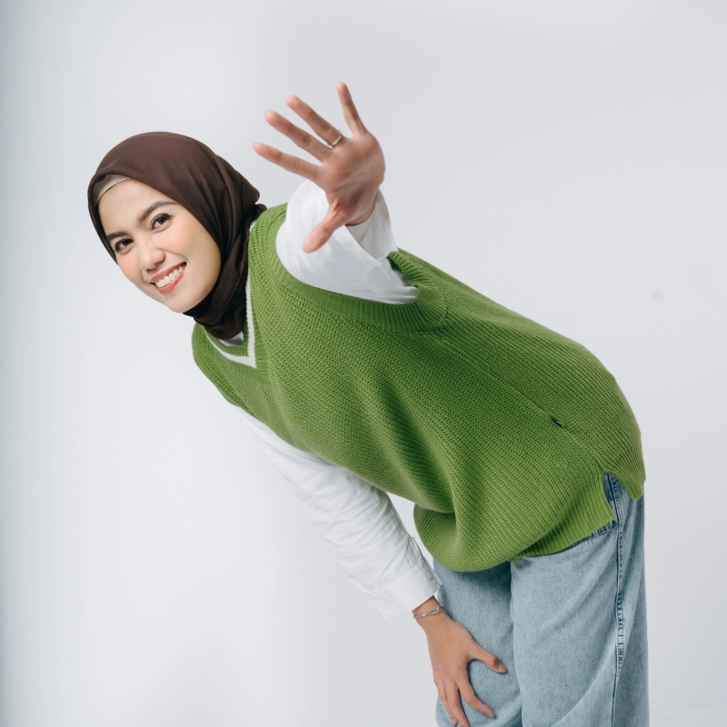 Product image MKY Clothing - ROMPI VEST RAJUT KATUN One size Hijau