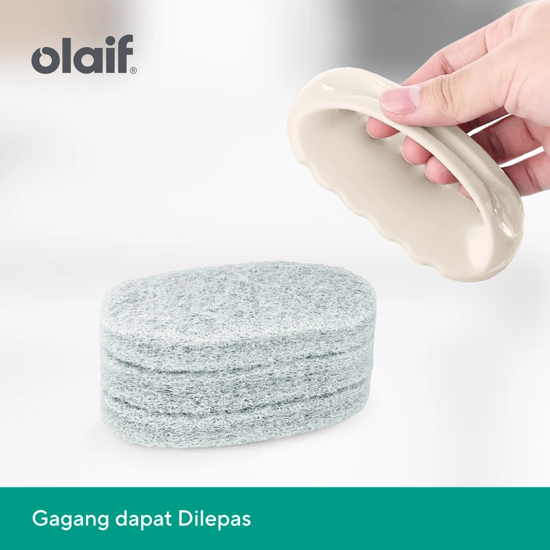 Product image Olaif Heavy-Duty Bathroom Scrubber - Sikat Kamar Mandi / Pembersih Kerak Air / Jamur / Kran / Lantai Kemasan With Handle 1 Pcs