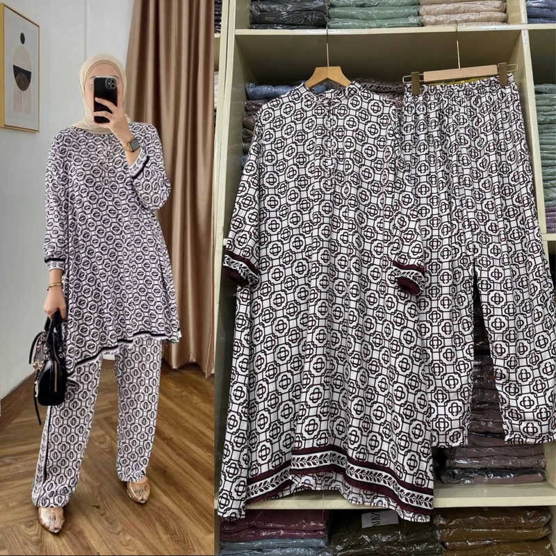 Product image Khisna collection - Virence set tunik rayon celana kulot bestseller Allsize Virence