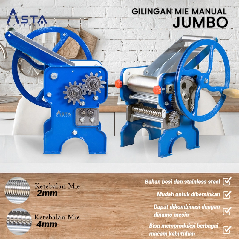 Product image Asta Gilingan Mie Besar Pasta Maker Roda Besar ASPM-150 Warna Biru