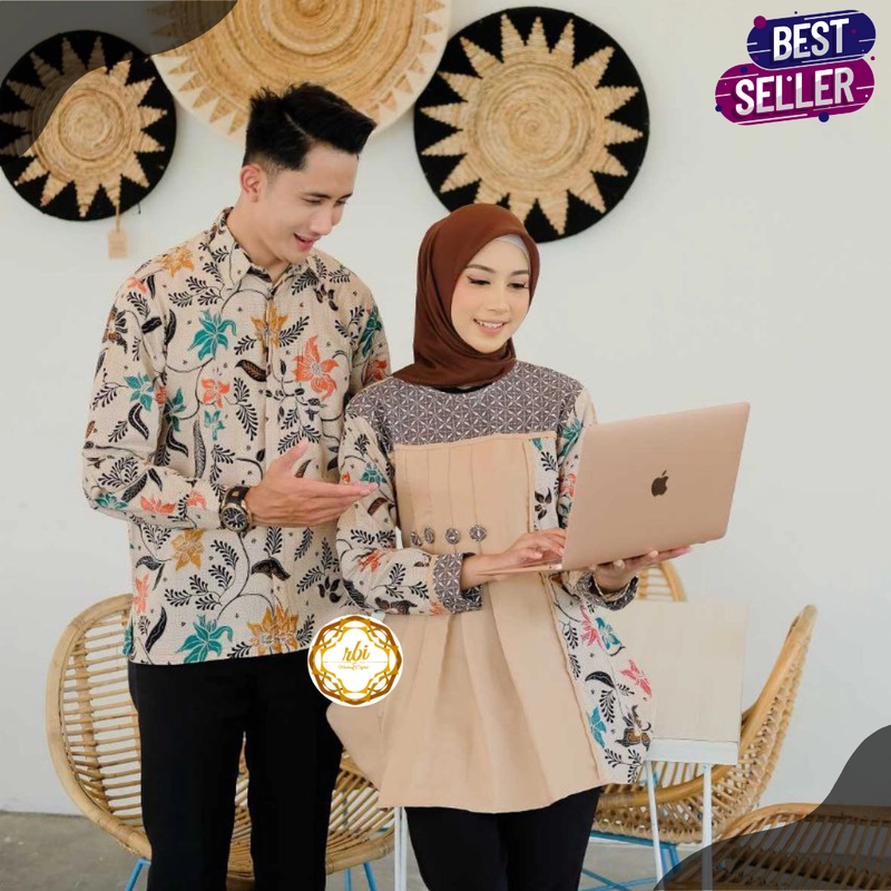 Product image Rambe Batik Indonesia - Batik Couple Atasan Lora - Bisa Beli Pisah Kemeja Saja Size XL LB1