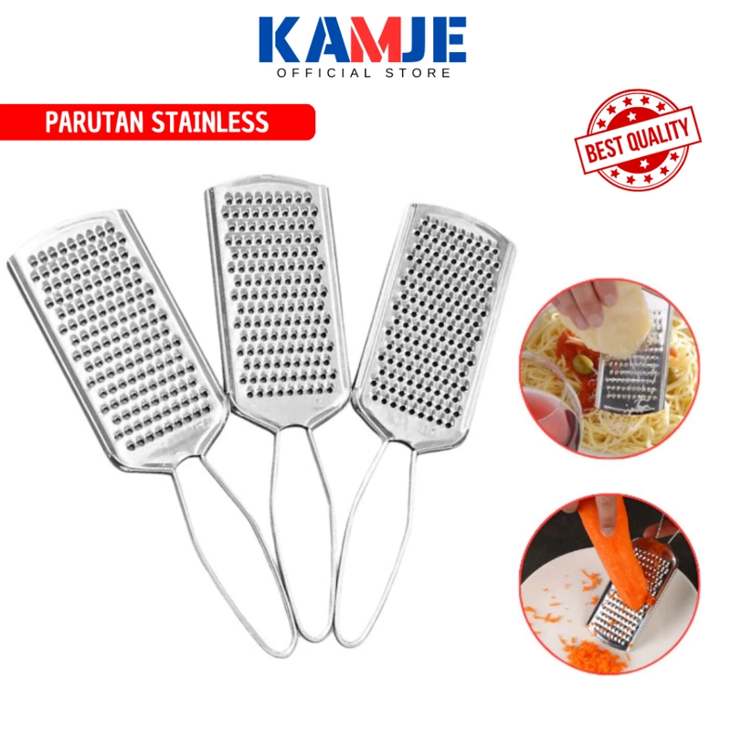 Product image KAMJE Parutan Keju Kentang Sayur Wortel Stainless Serbaguna Multifungsi KMJ077 KMJ077 SILVER