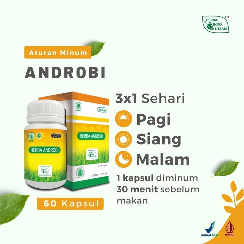 Product image Herbal Indo Utama - HERBA ANDROBI Obat Radang Tenggorokan 60 Kapsul 60 Kapsul Kapsul Serbuk