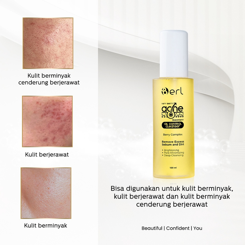 Product image Berl Cosmetics - Very Berry Acne Treatment Oil Control Series 1 Paket Acne Series