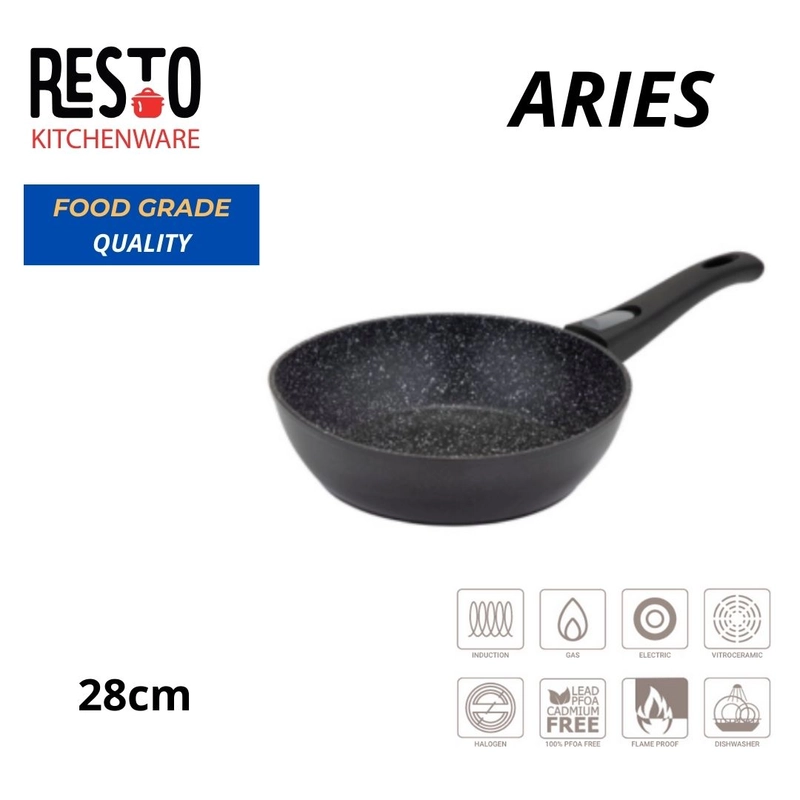 Product image KJU - RESTO ALUMINIUM DEEP FRYPAN - ARIES - 28CM 28cm Hitam