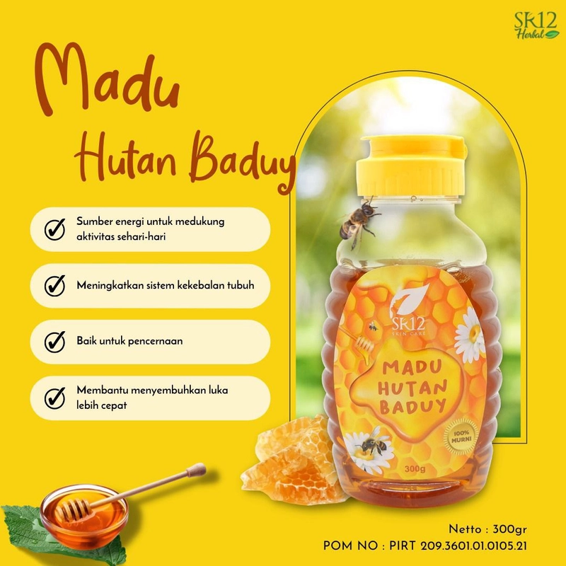 Product image SR12 Madu Hutan Baduy Mengatasi Asam Urat Rematik Anemia Osteoporosis Batu Ginjal Meningkatkan Imun 300gr Madu Baduy