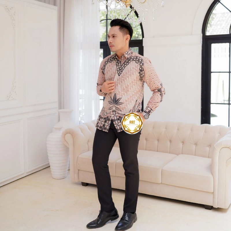 Product image Rambe Batik Indonesia - Set Couple Rose Gold Gamis Premium Kemeja Lengan Panjang Kantor Kondangan ROSE GOLD KEMEJA SAJA M