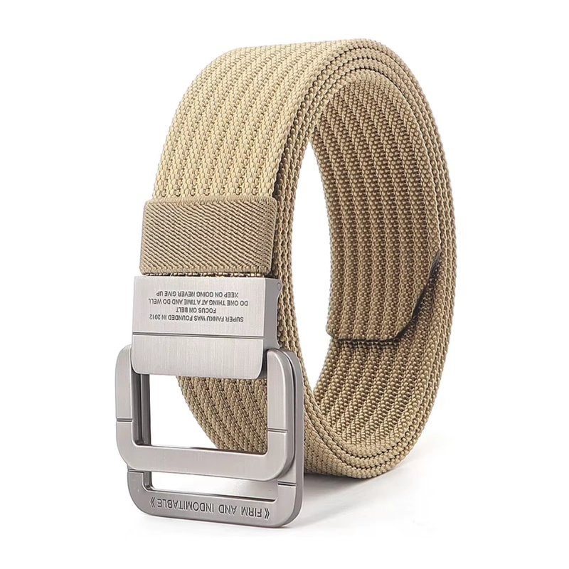 Product image KAHASIL - Ikat Pinggang Sabuk Gesper Pria Nylon Kanvas Kepala Besi Panjang 120cm KHBELT1030 all variant CREAM