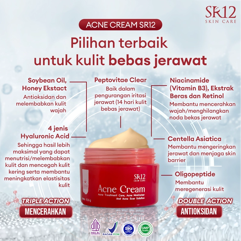 Product image SR12 Acne Cream Mengatasi Jerawat Meradang Pudar Dalam 14 Hari 12.5g Acne Cream