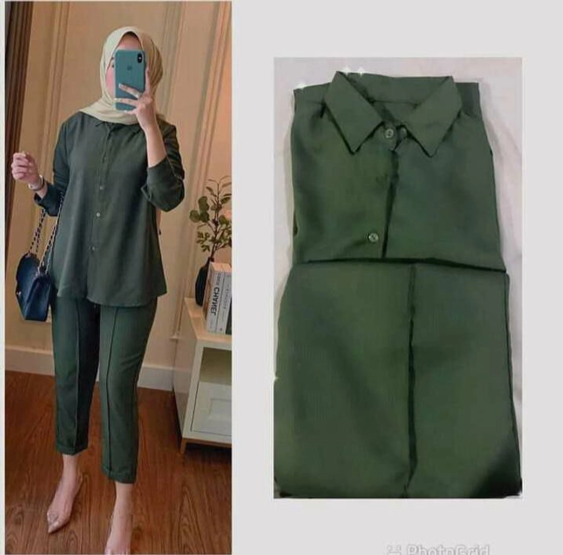 Product image One Set Wanita Sarah Sheilka Shakila Kield lengan Panjang Setelan Wanita import korean style All Size Botol