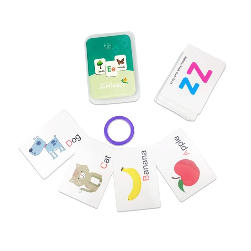 Product image MOMI HOMI Flash Card 01 Edukasi Anak Belajar Membaca Menghitung Angka Nama Hewan Buah Sayur Food Kid varian Alphabet
