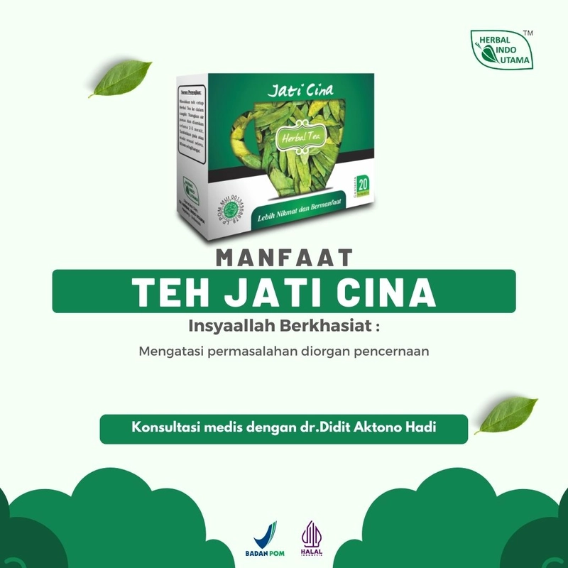 Product image Herbal Indo Utama - Teh Jati Cina Atasi Gangguan Pencernaan Sembelit Turunkan Berat Badan 20 Kantung 20 Kantung Teh Herbal