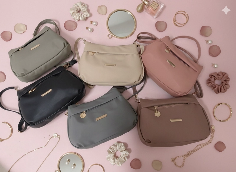 Product image CBL - DAVINA Slingbag - Tas Selempang Wanita Slingbag DAVINA Bahan Nilon Cocoly Waterproof Antiair Tas Wan Medium Pink_Salem