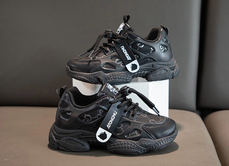 Product image Meonky Official - Sepatu Anak laki laki Perempuan Sneakers Pesta Lucu Kode Q - 21 33 Hitam