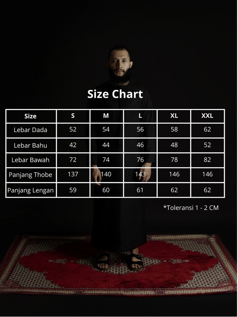 Product image Local Project - Al-Ameer Deep Black - Jubah Pria Dewasa Gamis Lengan Panjang S Hitam