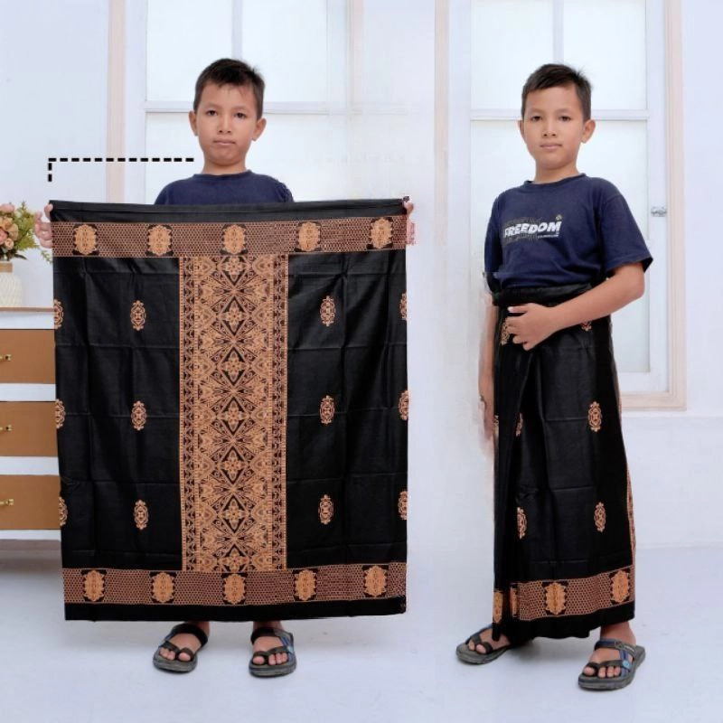 Product image Kois Batik - Sarung anak tk paud usia 4 sampai 8 tahun moyif sarwon hitam Sarung anak Sarung anak sarwon h