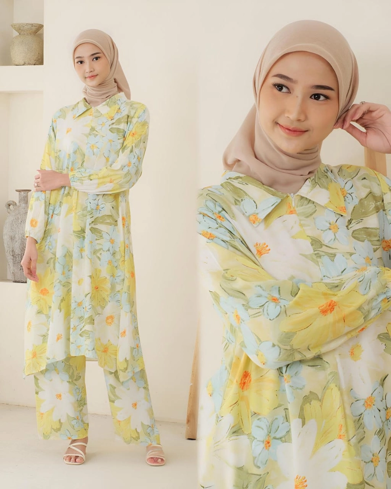 Product image Khisna collection - Oneset tunik bunga wiro bagus Allsize Yellow