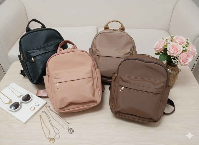Product image CBL - Ransel NADINE - Tas Ransel Backpack Wanita NADINE Simple Elegant Bahan Nilon Premium Waterproof Ant Small Coklat Tua