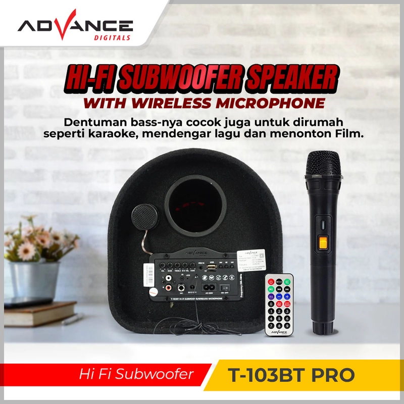 Product image Advance Digitals Indonesia - Subwoofer Bluetooth Speaker T103BT-Pro Suara Bass Super & Fitur Karaoke - Default