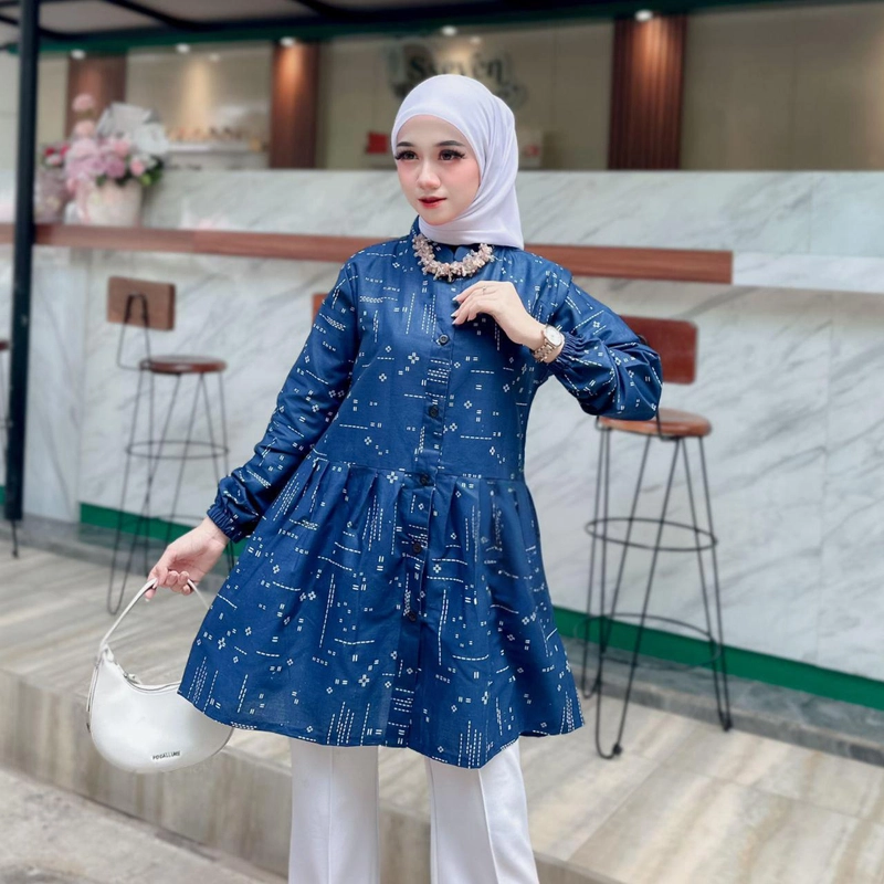 Product image Kois Batik - Atasan Batik Tunik Wanita Terbaru Motif Nurbaya M Nurbaya navy