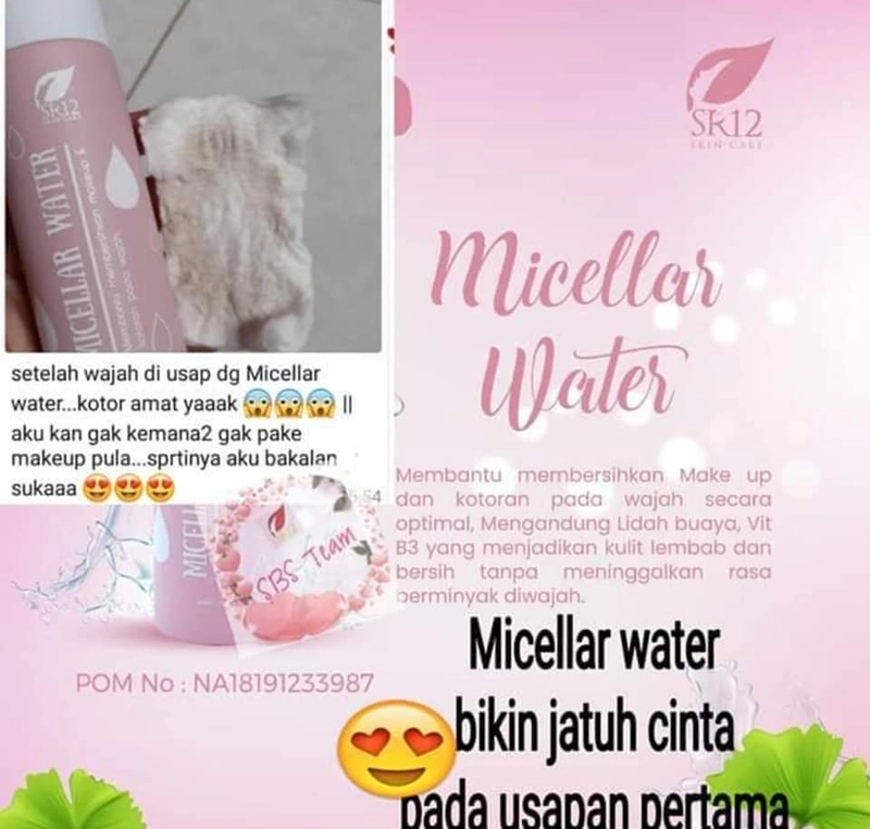 Product image SR12 Micellar Water Membersihkan Kulit Dari Kotoran Dan Makeup Tanpa Dibilas 100 ml Micellar Water