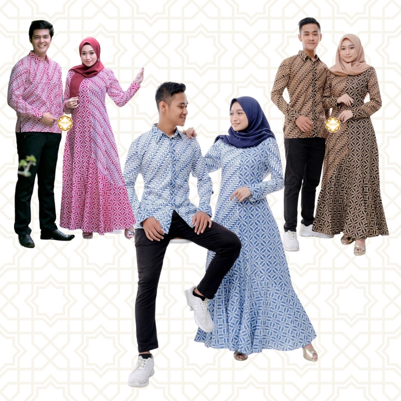 Product image Couple Terbaru Full Batik - Tiga Varian Warna - Bisa Beli Pisah Kemeja Saja Size M C1
