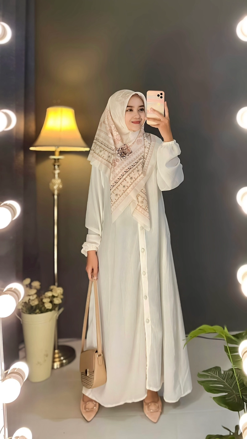 Product image [CUCI GUDANG] Baju Gamis Haura Dress Vol 2 (Premium Quality) All size fit to XXXL Putih Umroh