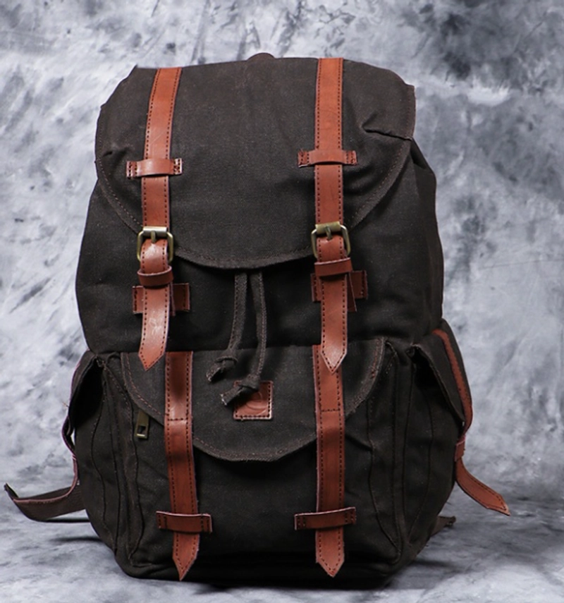 Product image ESCORT Ransel Pria Tas Pria Ransel Laptop Canvas CR15 46 x 28 x 15 cm coklat kopi