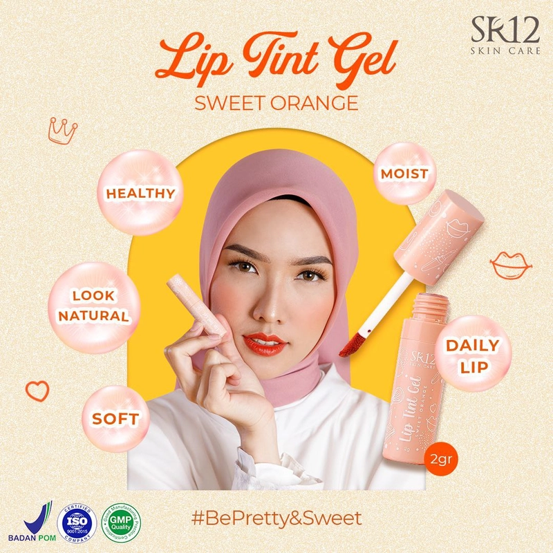 Product image SR12 Liptint Gel Sweet Orange Natural Finish Melembabkan Dan Menutrisi Bibir 2g Sweet Orange