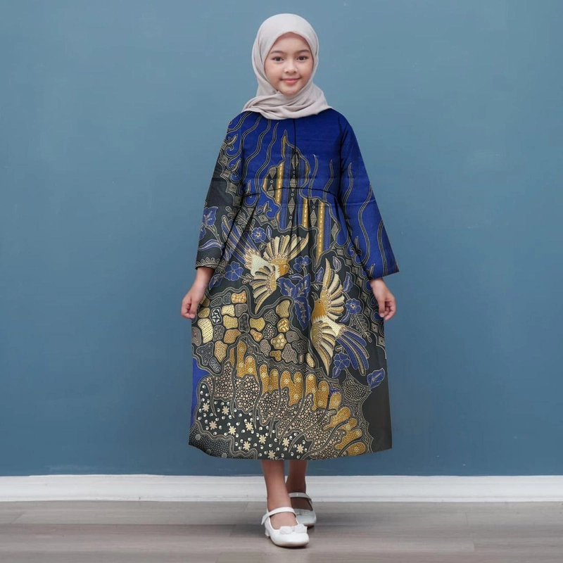 Product image Kois Batik - Gamis batik anak wanita modern lucu banget banyak motif kekinian XXL no 12