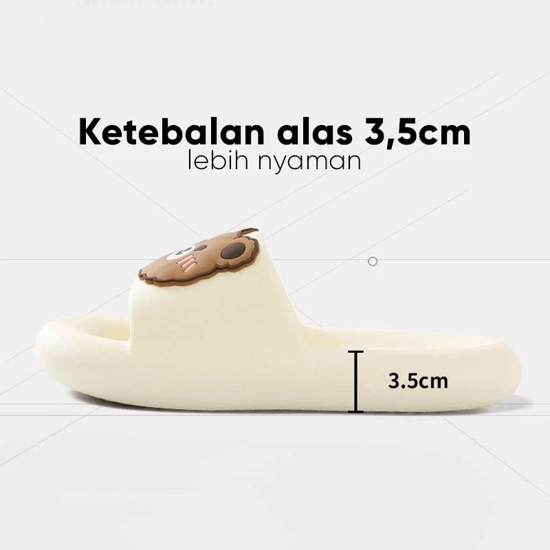 Product image Muslim Clothing - Muslim Clothing-Sandal Beruang Slip-On Sandal Jelly H08 Sandal Rumah/Kamar Mandi Slipper Strap Comfy 36-37 PUTIH