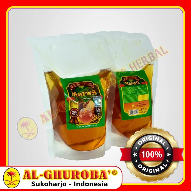 Product image Al-Ghuroba Herbal - Marwa Madu Murni Asli Multiflora 500gr Al-Ghuroba BPOM MUI 500gr Refill