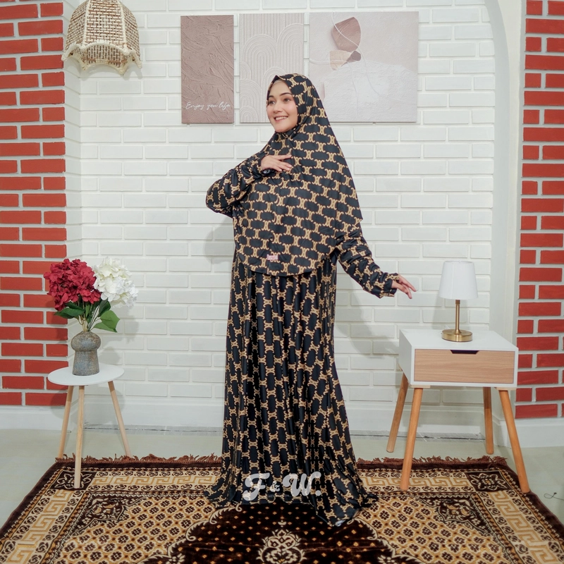Product image Sakura Baru X FnW - [BUY1GET1] Dress Elena Set Gamis Set Hijab Wanita Muslim Dewasa Daily Nyaman All Size Mustard