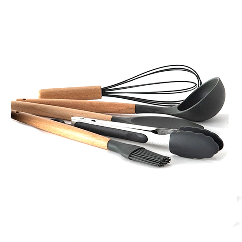 Product image RUMAH RAYA - (PO) Set Spatula Alat Masak Dapur Silicon 9 PCS 9 Pcs Black Gray