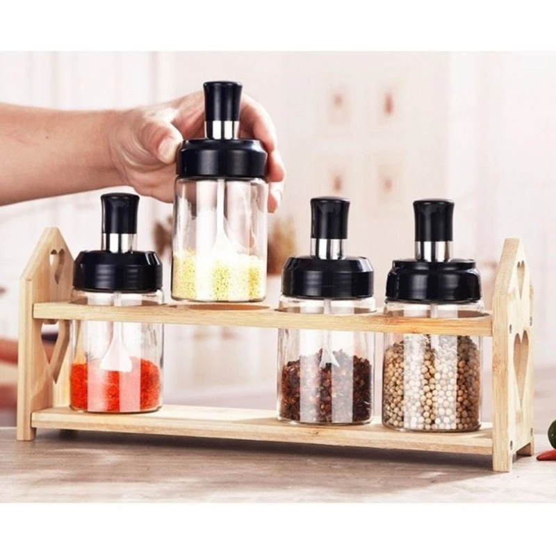 Product image KAMJE Toples Botol Wadah Tempat Bumbu Dapur Kaca Aesthetic Free Sendok KMJ018 KMJ018 RANDOM