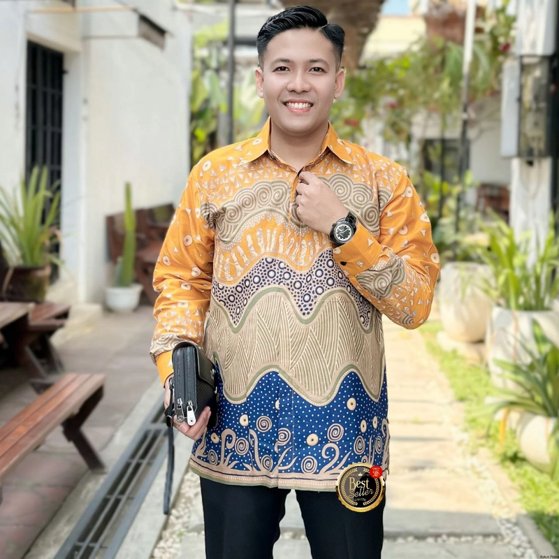 Product image Kois Batik - Batik keluarga couplen tunik dan kemeja terbaru motif adinda M Kemeja adinda 01