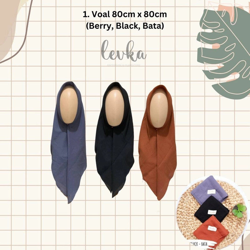 Product image Leika - Leika - VOAL ANAK 80X80 CM KERUDUNG SEGIEMPAT SUPERFINE 6-8tahun 80 X 80CM 1