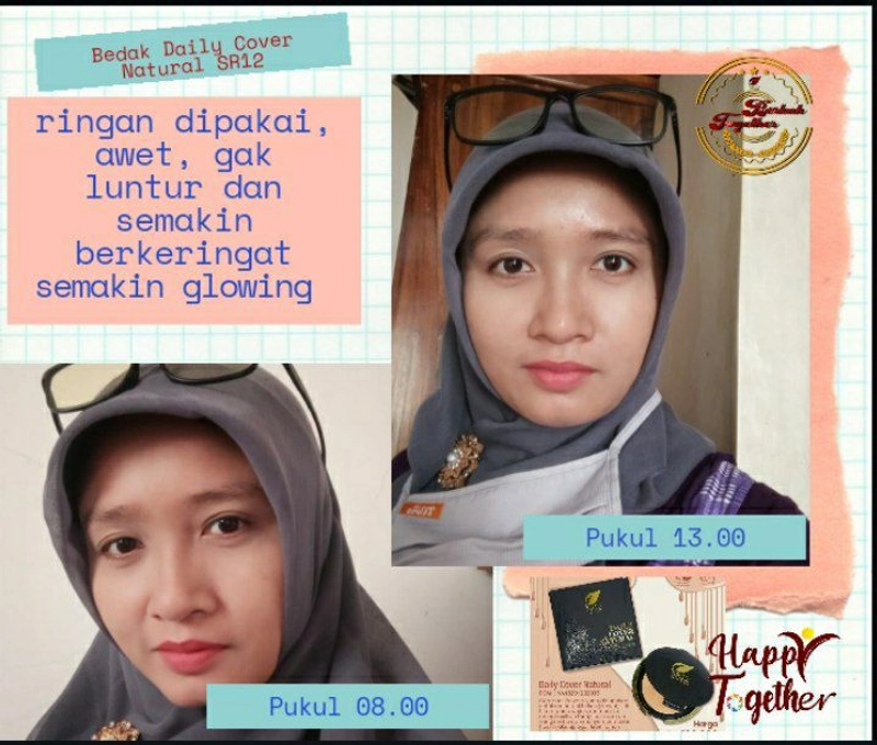 Product image Bedak Daily Cover SR12 Bedak Ringan Plus Foundation dan SPF Cocok untuk Kulit Berjerawat Bedak Padat Natural 10 gr