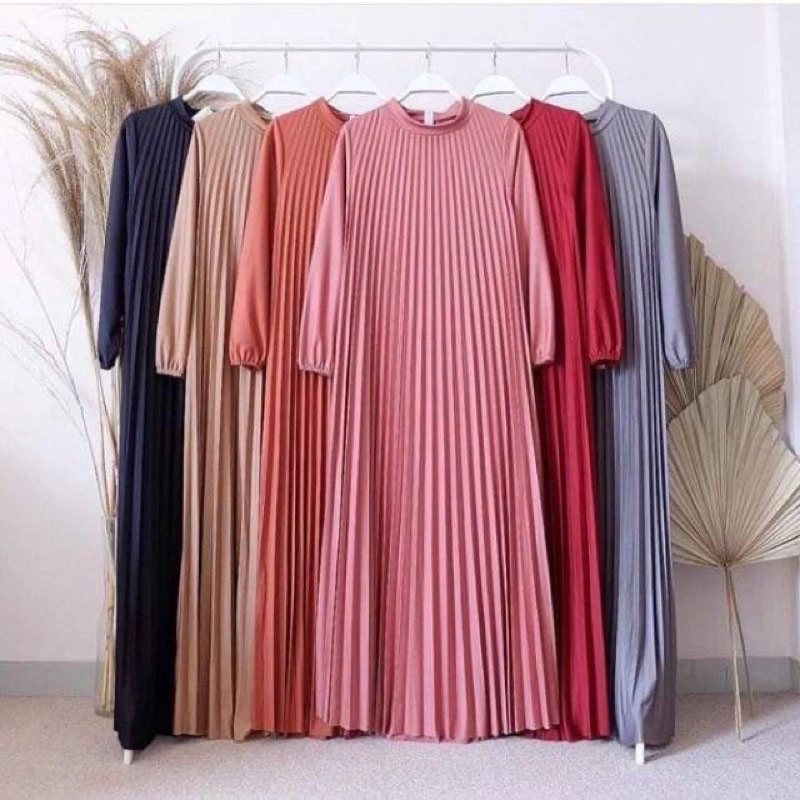 Product image MEQA DAILY - MEGA DAILY - Gamis Plisket Mayung Wanita XXL - XXXL Pink