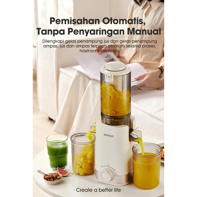 Product image UTAMAMEGA - Slow Juicer SAMONO SW-JCS40 Pemeras Jus Buah & Sayur Bukaan Lebar 98mm Warna Random