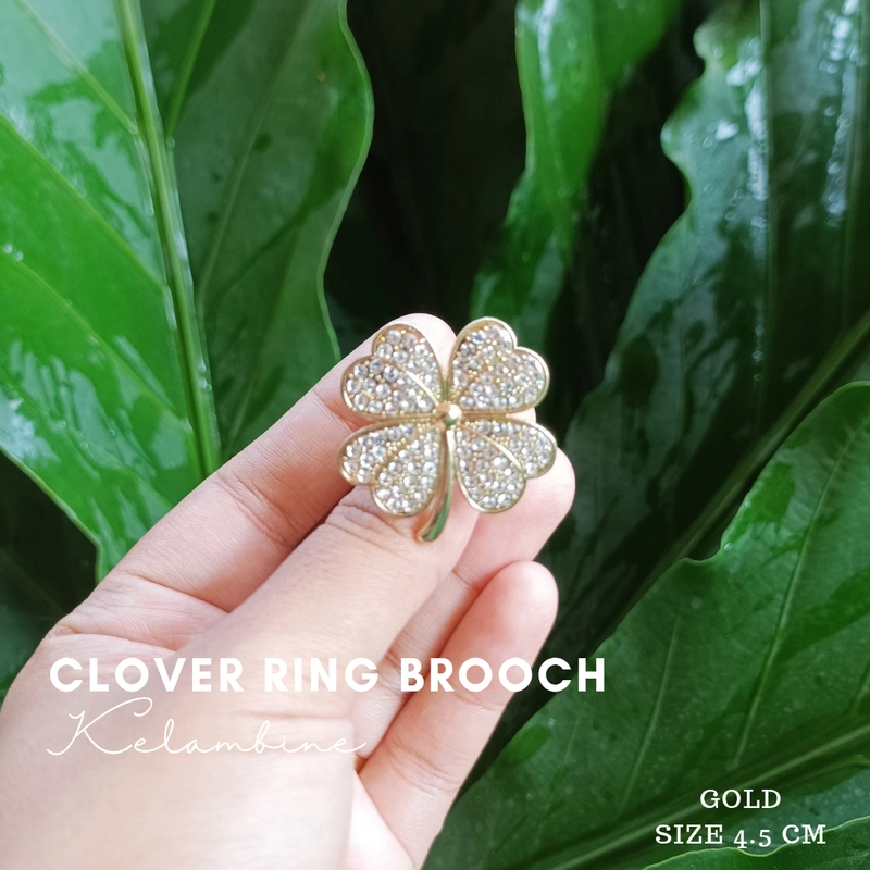 Product image Kelambine - Clover Ring Brooch Bros Daun Semanggi Clover Ring Gold
