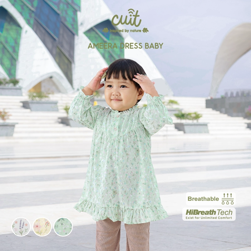 Product image Kintakun Baby - [RAYA SERIES] Cuit Ameera Baju Bayi Perempuan Dress Viscose Twill 3 Bulan - 2 Tahun S (3-6 Bulan) Sage Bloom