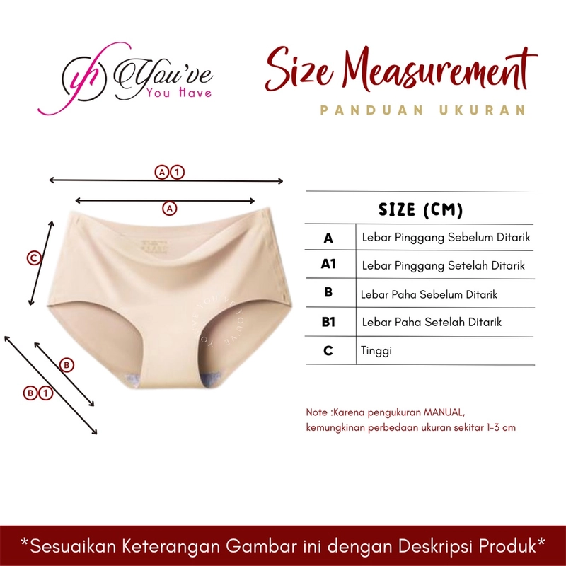 Product image Youhave - 3 PCS Korset Celana Dalam MAXI CD Wanita Wanita Panty Pakaian Dalam Wanita 300022 XXL MULTICOLOUR