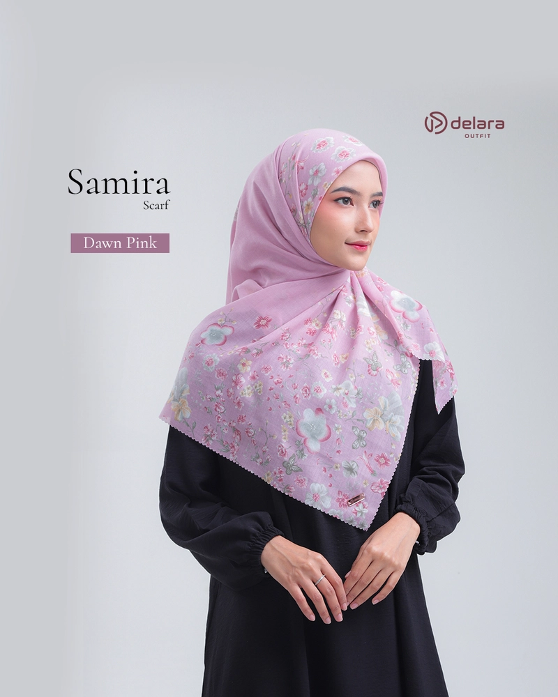 Product image HIJAB MOTIF SAMIRA 110 KERUDUNG SEGI EMPAT 110x110cm DAWN PINK
