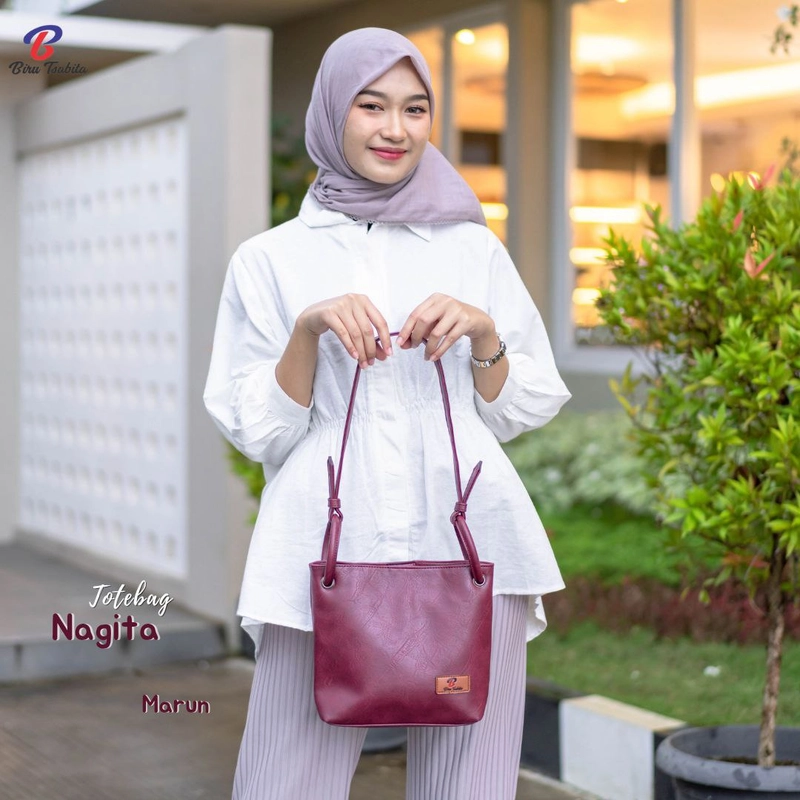 Product image Fashopid - BIRU TSABITA TAS SELEMPANG WANITA NAGITA TOTEBAG ALL MAROON