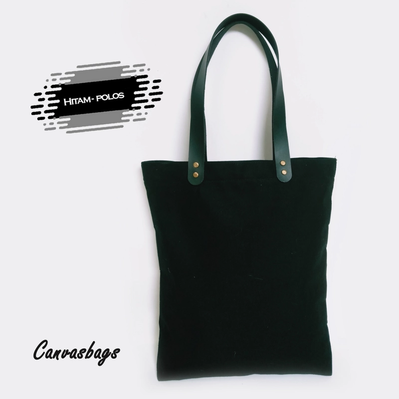Product image Dewani Totebag Canvas Hitam Polos 40x36x5 hitam