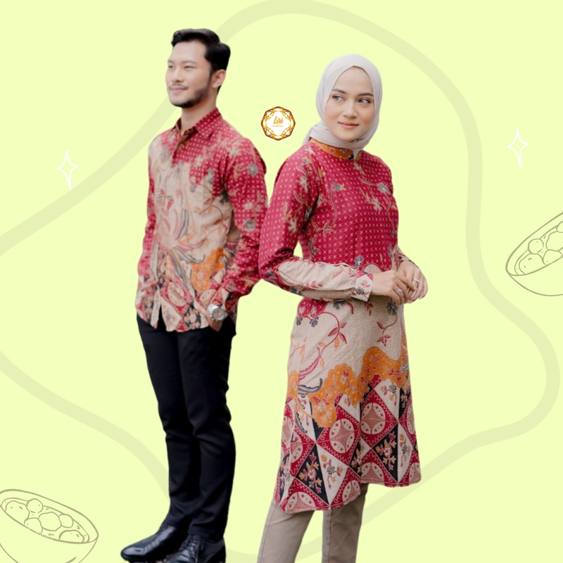 Product image Rambe Batik Indonesia - Batik Couple Alesyah Terbaru dan Modern - Bisa Beli Pisah Motif C Kemeja Saja Size M Alesyah Motif C