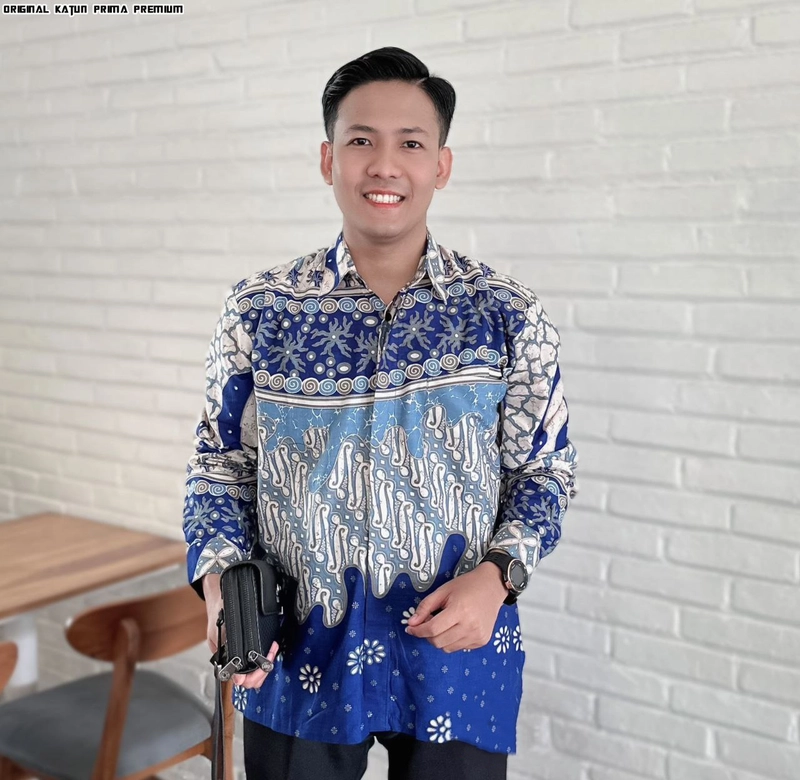 Product image Kois Batik - Batik terbaru bagus banget kemeja dan tunik bisa dipisah ya motif rika M Kemeja rika navy