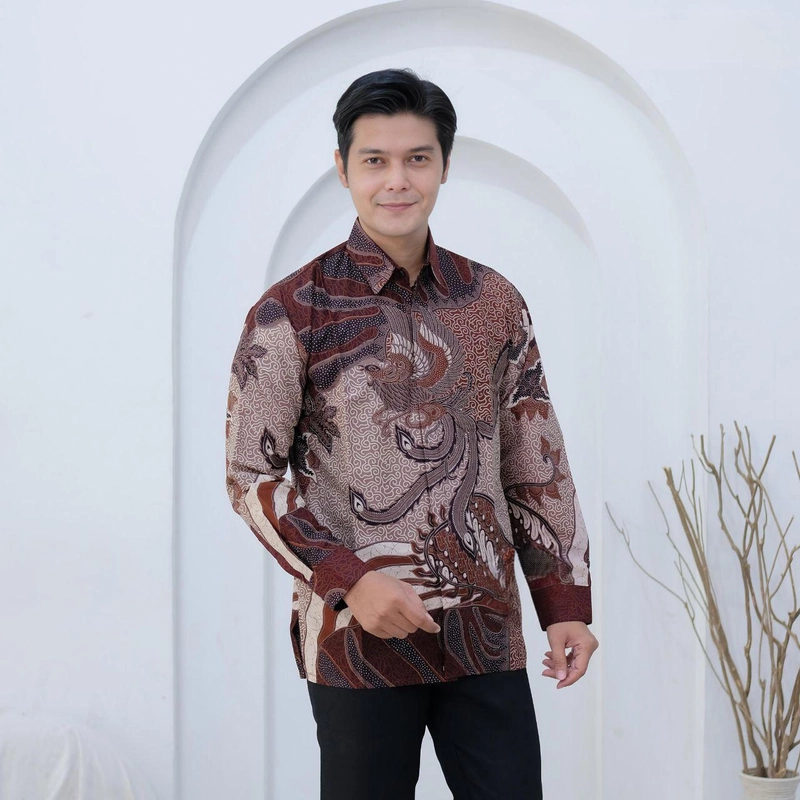Product image Batik Mafaza - New Atasan Batik coupel Dapat di beli terpisah Kemeja dan tunik motif sukmajati mahogany M Kemeja sukmajati mah