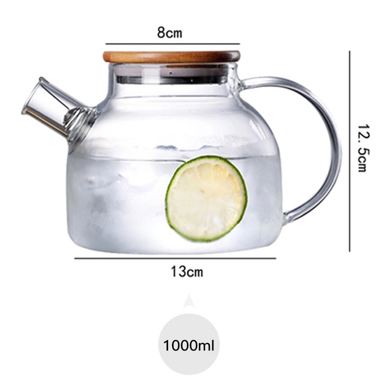 Product image RUMAH RAYA - (PO) Teko Pitcher Teapot Maker Glass 1L- BR-384 1 Liter Putih